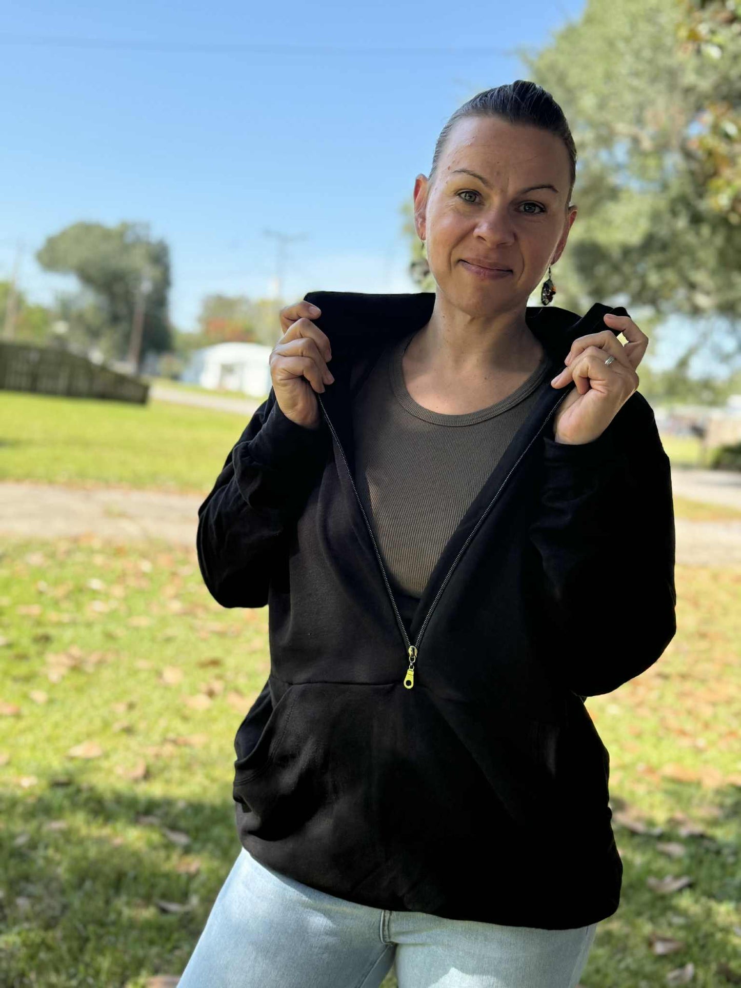 Adult Unisex Half Zip Hoodie