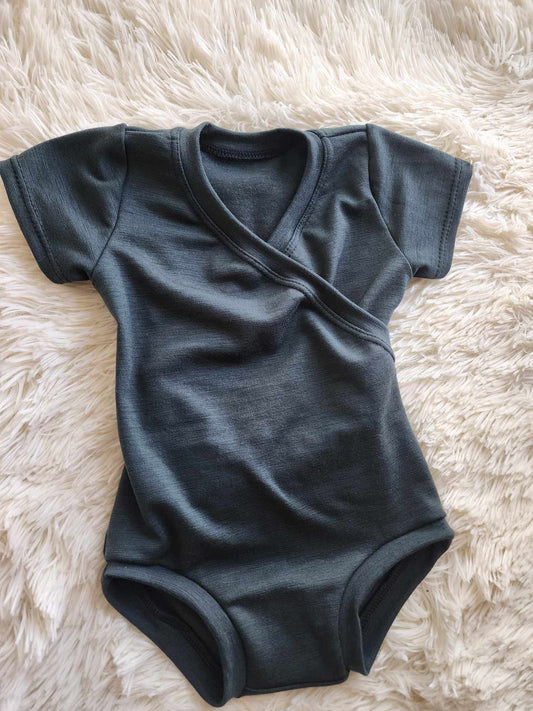 Wool jersey- Cross Over Infant Bodysuit