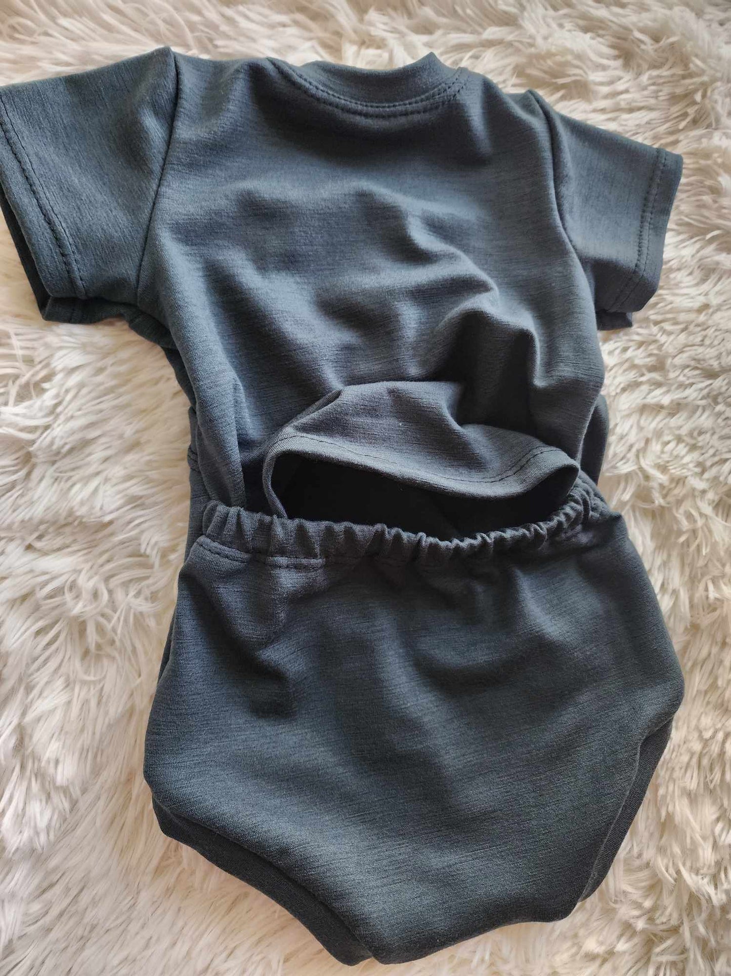 Wool jersey- Cross Over Infant Bodysuit