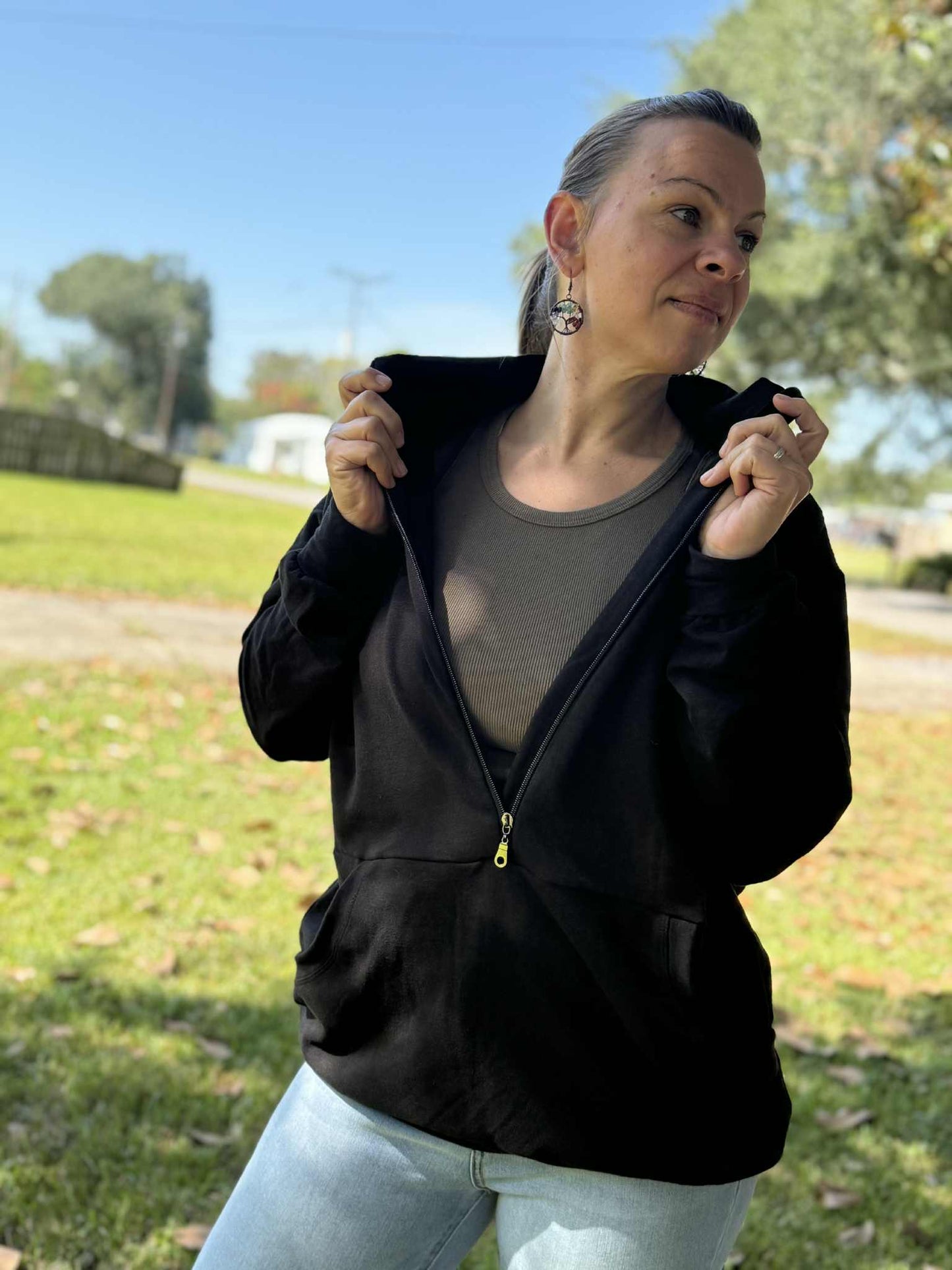 Adult Unisex Half Zip Hoodie
