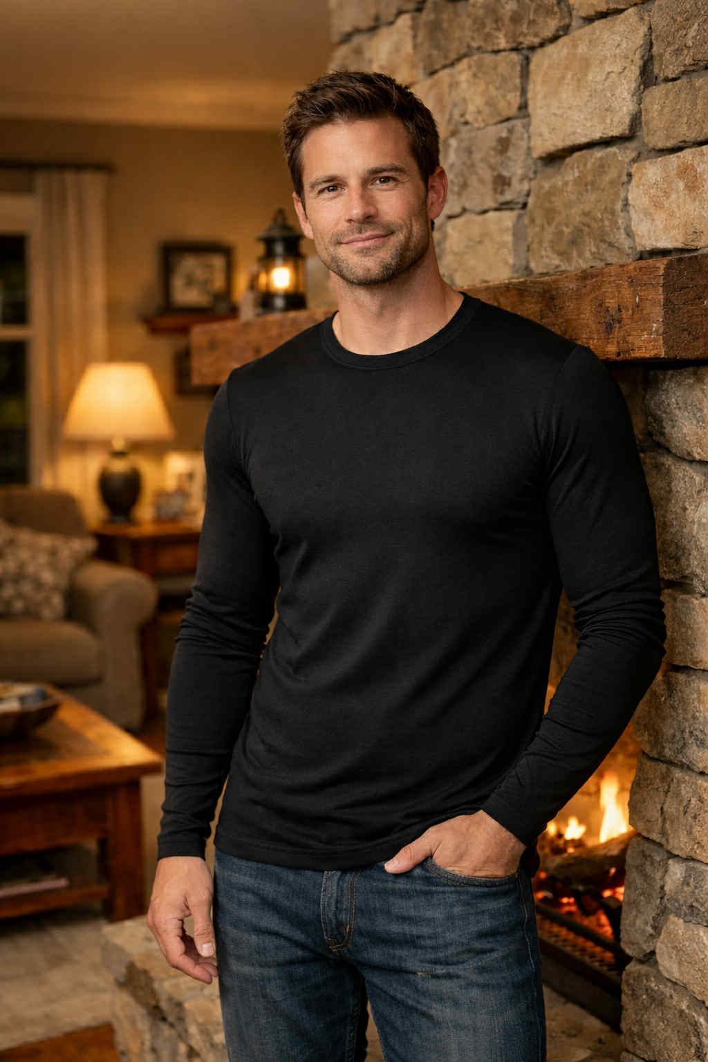 Men's True Fitted Baselayer top- Wool Jersey