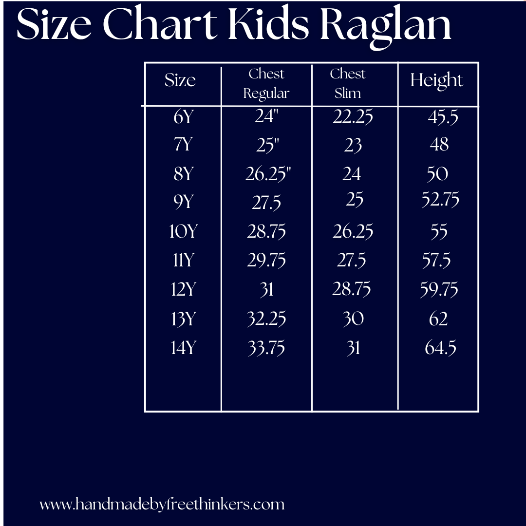 Wool Jersey- Kids Raglan ( Slim and Reg Fit)