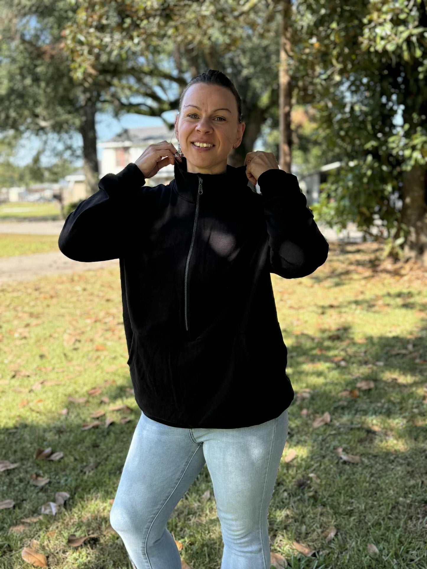 Adult Unisex Half Zip Hoodie